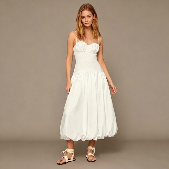 Farm Rio Dresses & Skirts - NWOT Farm Rio White Bubble Midi Dress Size M 100% Cotton